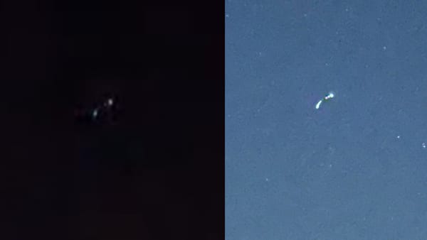 Side by side of the UFO Spotted over Langley Air Force Base photo and video still