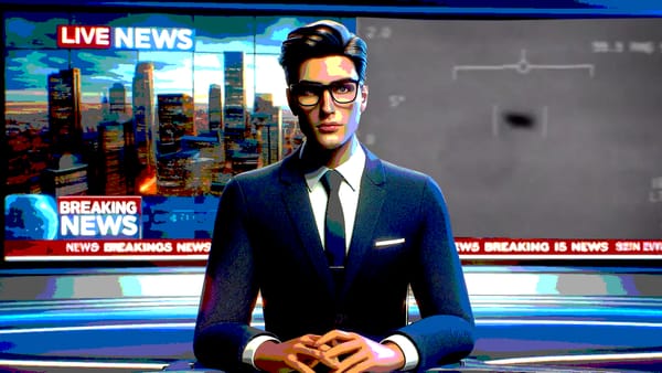 news reader showing breaking news and the tic-tac video